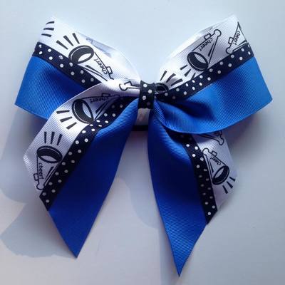 Blue, "Cheer" with Megaphones and Navy Dots