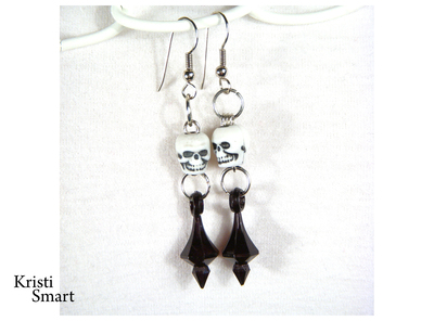 skull earrings Understated victorian goth