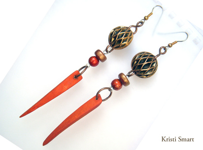 Steampunk elf warrior dagger earrings super long