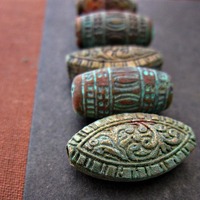 Fancy Patterns Spacer Beads with Aged Finish, 5 pcs - Thumbnail 1