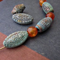 Fancy Patterns Spacer Beads with Aged Finish, 5 pcs - Thumbnail 4