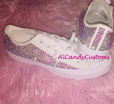 Full Swarovski Bling Converse Low Top Sneakers