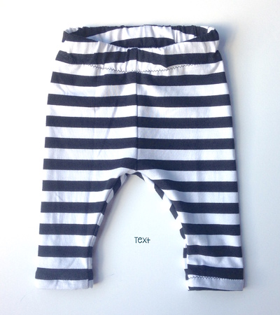 Black and White Stripes Cotton Jersey Leggings