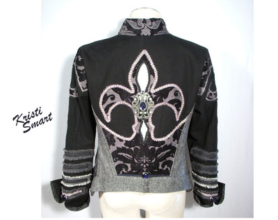Unisex fleur de lis burning man rock and roll stage jacket