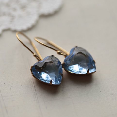 vintage sky blue earrings.