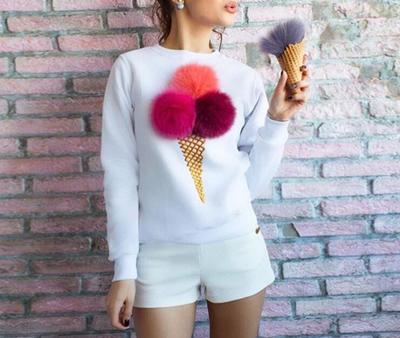 Cute 3D Fur Ice Cream Sweatshirt