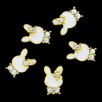 Rabbit with Gems- White/Gold