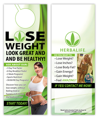 HERBALIFE DOOR HANGER 4.5X11 - 2 SIDED