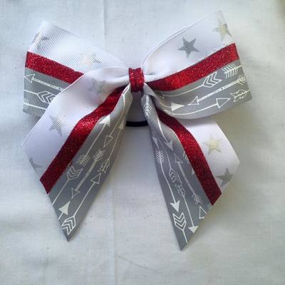 Grey/White Arrows and Stars with Glitter Red