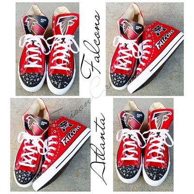 Adult High-Top Custom Falcons Converse (Size 4-9)