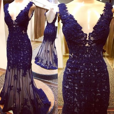 V Neck Lace Prom Dresses Party Dresses