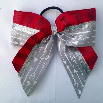 Light Grey/White Arrows, Red Glitter Stripes, and Silver
