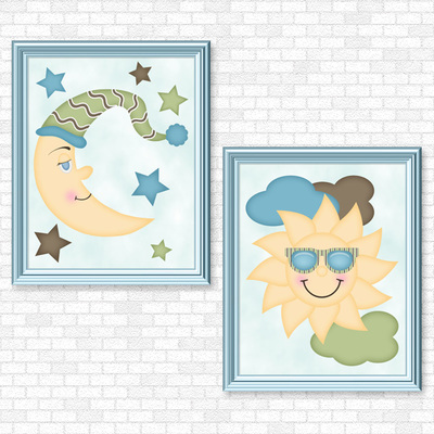Sun & Moon (Boy Set) Printable Wall Art