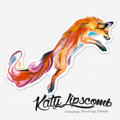 Jumping fox - jumbo bumper sticker - Thumbnail 5