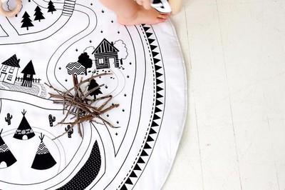 Kids Game Rug Baby Crawling Blanket Round Play Mat