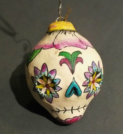 Day of the Dead "Floral Skull" hanging or ornament by Kat Anderson