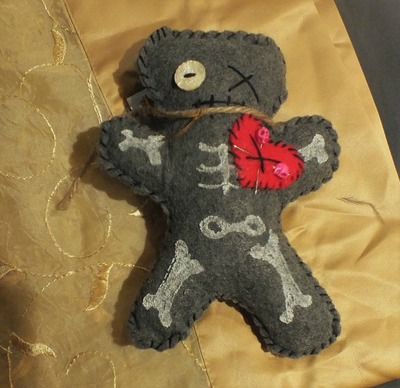 "LIttle Buttheads" hand made Voodoo Doll with pink pins by Kat Anderson