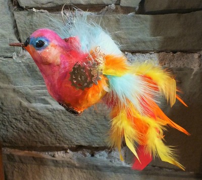 Day of the Dead "Rainbow Bird" hanging or ornament by Kat Anderson