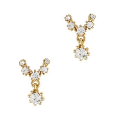 Necklace Dangle w/ Gems- Gold