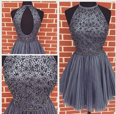Grey homecoming dress,mini short cocktail dress