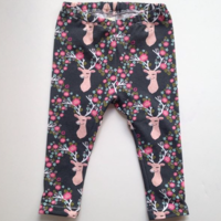 Navy/Pink Girly Deer with Floral  Leggings  - Thumbnail 1