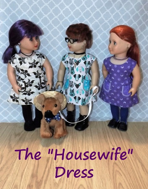 "Housewife" Doll Dress PDF Pattern- Designed to fit 18" Dolls Like AG, OG, MA, etc.