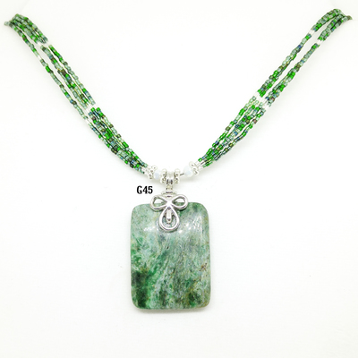Green natural stone necklaces (4 styles) - Thumbnail 4