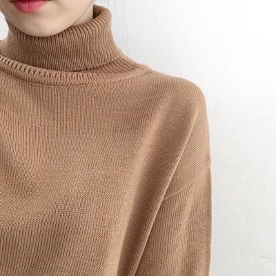 Vintage solid turtleneck sweater - Thumbnail 1