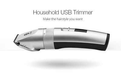 USB Ceramic Blade Hair Trimmer Rechargeable Double Blade 5-Speed LED indicators