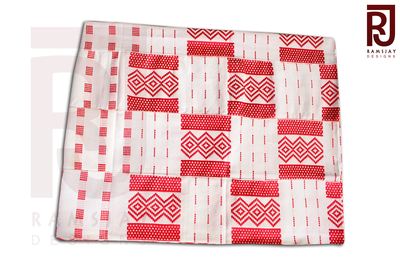 Red & White 100% handwoven Kente Cloth Kente Kente Fabric African Cloth 6 yards
