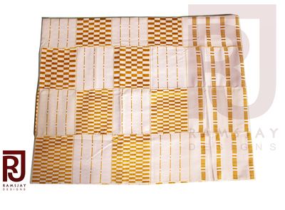 White & Gold Handwoven Kente Cloth Kente Kente Fabric Ghana Kente Fabric 6 yards