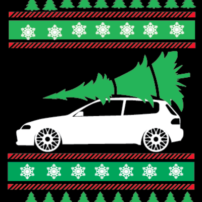 Civic eg hatch ugly christmas sweater - Thumbnail 3