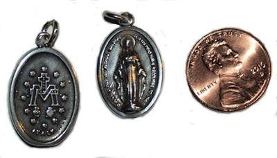 Silver Virgin Mary Virgen Maria Charm Pendant Medal