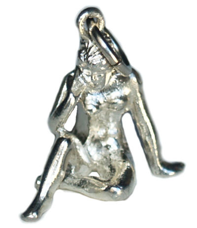 3D Silver Virgo Zodiac Sign Pendant