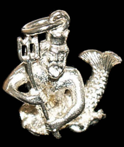 Italian Sterling Silver Aquarius Zodiac Sign Pendant Charmt Charm