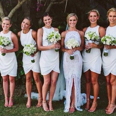 Short bridesmaid dresses, white bridesmaid dress, junior bridesmaid dress, cheap bridesmaid dresses, wedding party dress, PD15183