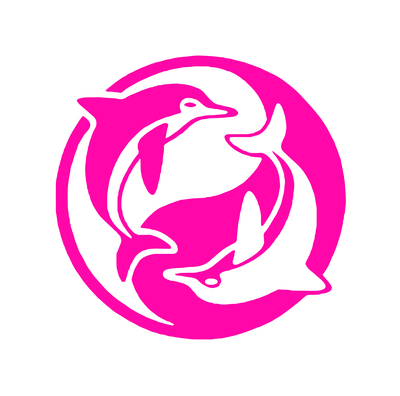 Dolphin ying yang outdoor vinyl decal medium in size