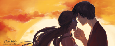 Poster Print: Zuko and Katara "Just A Kiss"