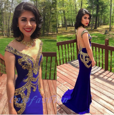 Royal Blue Beading prom dress, sexy prom dress,Charming prom dress, long prom dress,prom dresses, elegant prom dress, prom dress Z08