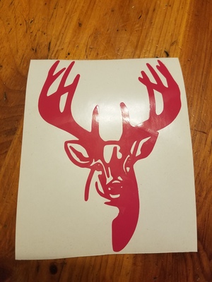 Outdoor Vinyl deer decal handmade Hot pink