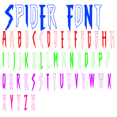 Vinyl lettering 2 inch Spider font name decal