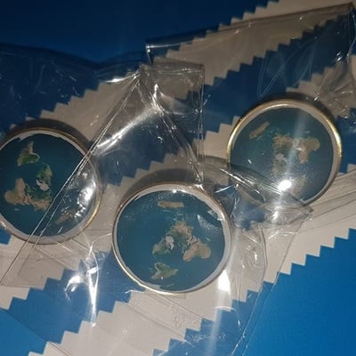 (friends pack) qty of 3 limited edition flat earth pin 1 out of 200 (random serial #)