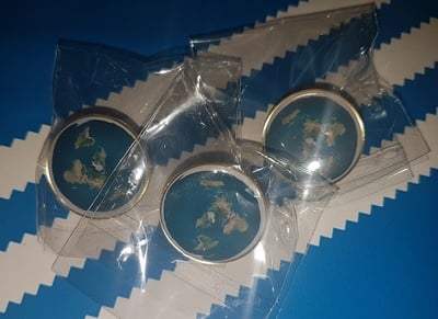 (Friends Pack) Qty of 3 Limited Edition Flat Earth Pin 1 out of 200 (Random Serial #)