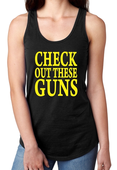 CHECK OUT THESE GUNS Ladies Razor Back Tank # 9038