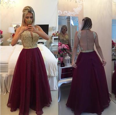 Backless Burgundy Prom Dress,Open Back Burgundy Graduation Dress