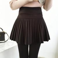 High Waist Pleated Wool Skirt - Thumbnail 2