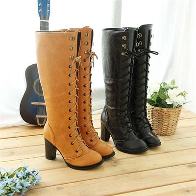 Retro Style Cross Belt High Martin Boots