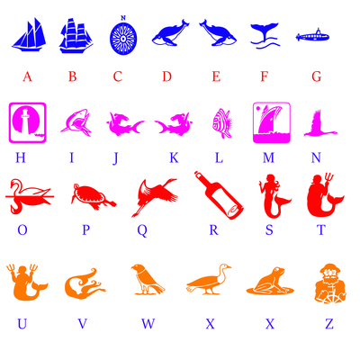 Marine time decal stickers outdoor vinyl ocean sea animals sailboat handmade