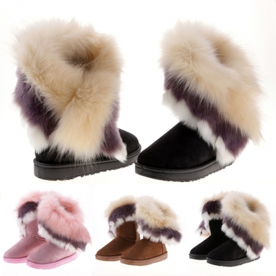Fashion New Women's Autumn Winter Snow Boots Ankle Boots Warm Synthetic Fur Shoes 3 Colors