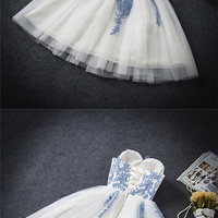 Sweetheart A-line white lace short prom dress,homecoming dresses - Thumbnail 2